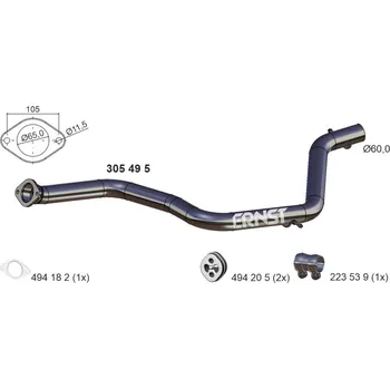 Výfukový systém Výfuková trubka ERNST 305495