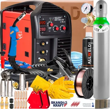 Svářečka Svářečka MIG/MAG, MMA Weldman 50-220 A 230 V (Poloautomat)