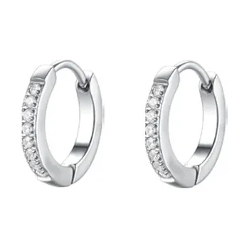 Náušnice Náušnice Luca Barra kroužky z chirurgické oceli s krystaly 13 mm OK1552