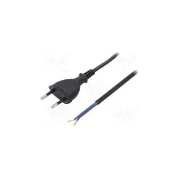 Napájecí kabel Kabel CEE 7/16 (C) vidlice,vodiče PVC 1m černá 2x0,75mm2