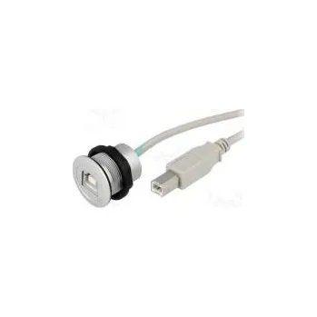 Elektrická zásuvka Zásuvka USB 22mm -25÷70°C Ø22,3mm IP20 stříbrná Dél 1,5m
