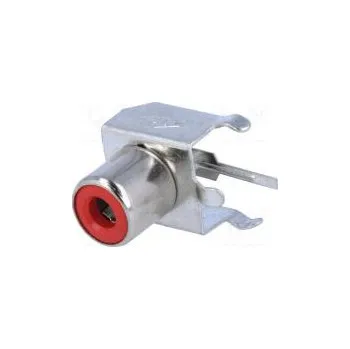 Elektrická zásuvka Zásuvka RCA zásuvka MINI úhlové 90° THT Rozlišovač červená