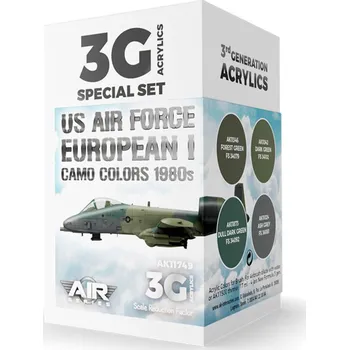 AK Interactive US Air Force European I Camo Colors 1980s SET 3G