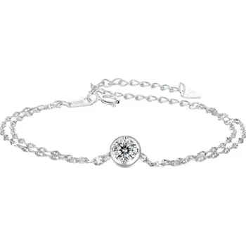 Náramek For Silver Dvojitý náramek s Moissanitem 0,5ct - Stříbro 925