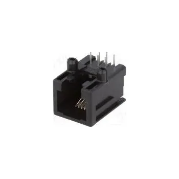 Elektrický konektor Zásuvka RJ12 PIN 6 nízkoprofilové Uspořádání výv 6p6c THT