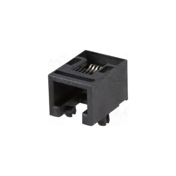 Elektrický konektor Zásuvka RJ12 PIN 6 Kat 3 nízkoprofilové Uspořádání výv 6p6c