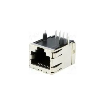 Elektrický konektor Zásuvka RJ45 PIN 8 Uspořádání výv 8p8c THT na PCB