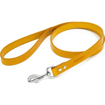 Vodítko pro psa BARICO Kožené vodítko Yellow Typ karabiny / Šířka vodítka: Malá / 1,8 cm
