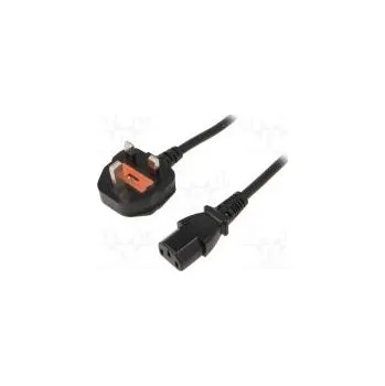 Napájecí kabel Kabel BS 1363 (G) vidlice,IEC C13 zásuvka PVC 1,8m černá