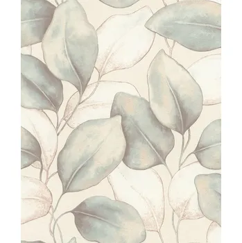 Tapeta Vliesová tapeta tyrkysové, hnědé listy 659863 / Tapety na zeď Incanto (0,53 x 10,05 m) Rasch