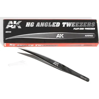 AK Interactive HG ANGLED TWEEZERS 02 (FLAT-END)