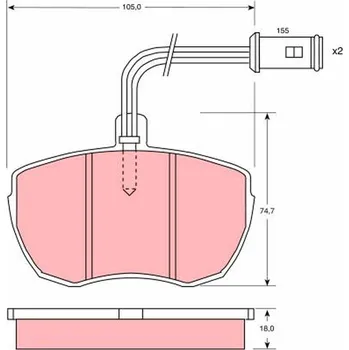 Brzdová destička Sada brzdových destiček, kotoučová brzda TRW GDB759