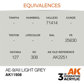 Modelářská barva AK Interactive AE-9/AII Light Grey