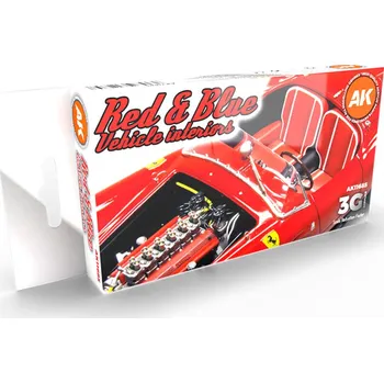 Modelářská barva AK Interactive RED AND BLUE INTERIOR COLORS