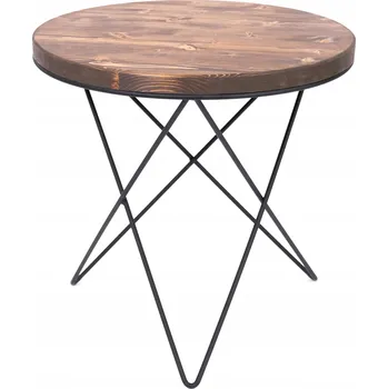 Konferenční stolek KONFERENČNÍ STOLEK KULATÝ LOFT DŘEVĚNÝ NOČNÍ STOLEK MALÝ ČERNÝ INDUSTRIÁLNÍ