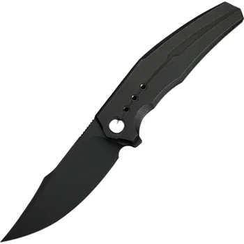 kapesní nůž WE Knife Kyklos Černá Titanová Rukojeť Černě Stonewashed Čepel Bohler M390 Frame Lock