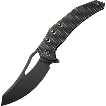 kapesní nůž WE Knife Epaulette Diamantový Vzor Černá Titanová Rukojeť Černě Omytá Čepel Bohler M390