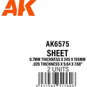 AK Interactive 0.7mmthickness x 245 x 195mm - STYRENE SHEET