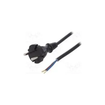 Napájecí kabel Kabel CEE 7/17 (C) vidlice,vodiče PVC 5m černá 2x1mm2 16A