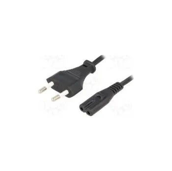 Napájecí kabel Kabel CEE 7/16 (C) vidlice,IEC C7 zásuvka PVC 1,2m Zásuvky 1