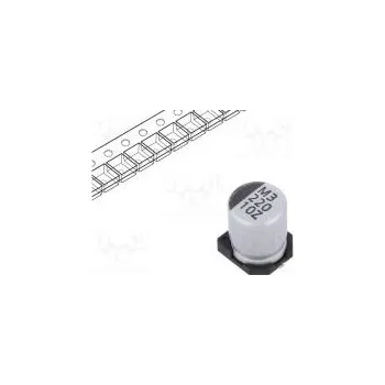 Kondenzátor Kondenzátor elektrolytický SMD 220uF 10VDC Ø6,3x7,7mm ±20%