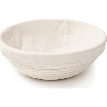 chlebník HOME ELEMENTS Ošatka kulatá s látkovou vložkou, 25 x 8,5 cm, přírodní