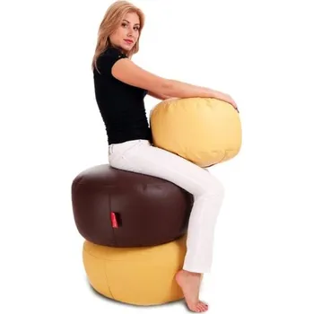 Sedací pytel Sedací vak taburetka Classic L ekokůže TiaHome Tmavě modrá