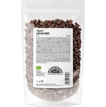 Přisada na vaření a pečení Vilgain Kakaové boby drcené BIO – neslazené 250&nbsp;g