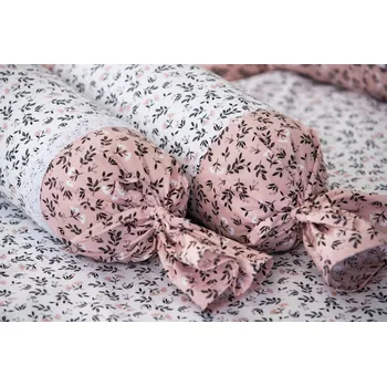 Povlak na polštářek Podpěrová s.r.o. Povlak na váleček HERBARIUM bílo/starorůžové Velikost: Povlak na válec s krajkou KREP N