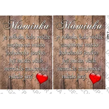 Umělecký papír Rýžový a soft papír na decoupage - Citát - Maminka - KB01481 Materiál: Soft, Rozměr: A4