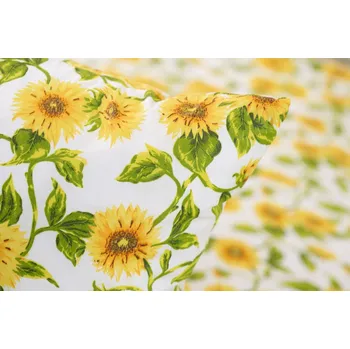 Povlečení Podpěrová s.r.o. Povlak na polštář jednoduchý SLUNEČNICE Velikost: 50x50 cm BAVLNA N