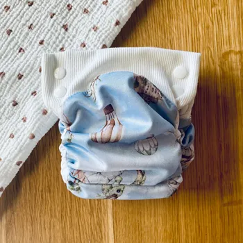 látková plena Jooppi Kapsová plena V2 vel. XL Smooth - Dráčci na modré