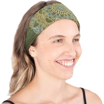 Šátek Čelenka s potiskem mandaly Ismerie Khaki, khaki zelená, Sittar