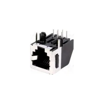 Elektrický konektor Zásuvka RJ12 PIN 6 Kat 3 stíněný,se zajištěním panel stop