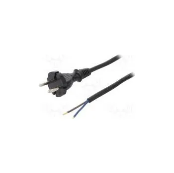 Napájecí kabel Kabel CEE 7/17 (C) vidlice,vodiče guma 3m černá 2x1mm2 16A