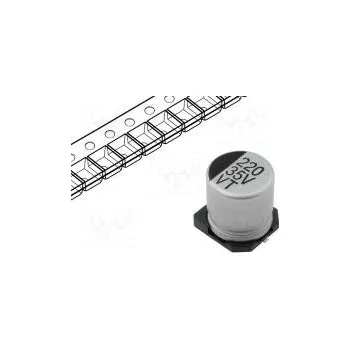 Elektronická součástka Kondenzátor elektrolytický SMD 220uF 35VDC Ø10x10,5mm ±20%