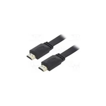 Video kabel Cable HDMI 2.0,flat HDMI plug,both sides PVC 3m black 30AWG
