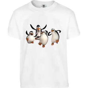 Pánské tričko Tričko Tučňáci z Madagaskaru Druh: Dětské, Barva: Bílá, Velikost: 158-XL