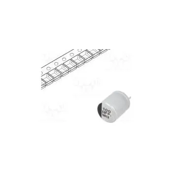 Elektronická součástka Kondenzátor elektrolytický low ESR SMD 100uF 50VDC Ø8x10,2mm