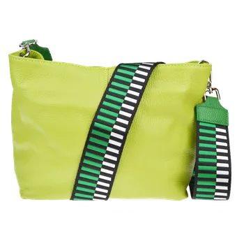 Kabelka NovaKabelka.cz Kožená italská crossbody kabelka Batilda Verde Segnale s přídavným popruhem I