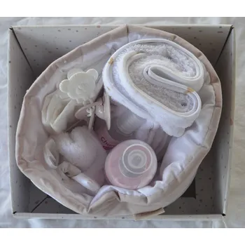 Doplněk pro panenku Sada doplňků pro miminko v košíčku s jednorožci (Canastilla de tela de unicornios)