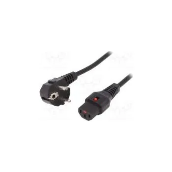 Napájecí kabel Kabel CEE 7/7 (E/F) úhlová vidlice,IEC C13 zásuvka PVC 1m