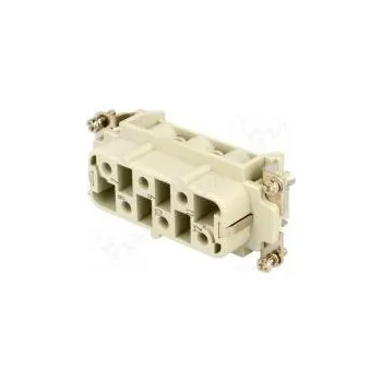 Síťový konektor Konektor HAN zásuvka Han PIN 6 velikost 16B šroubová svorka