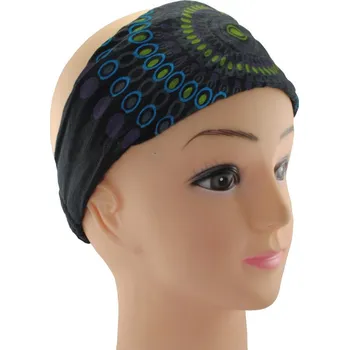 Šátek Čelenka s potiskem mandaly Ruang Hitam, černá, Sittar