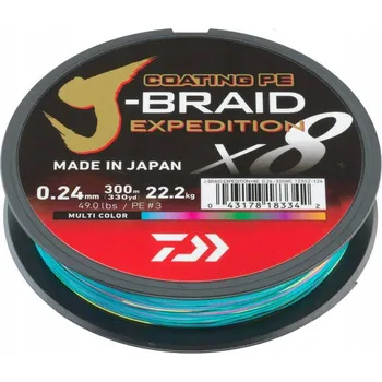 DAIWA J-BRAID ŠŇŮRA X8E 300m-0,10mm