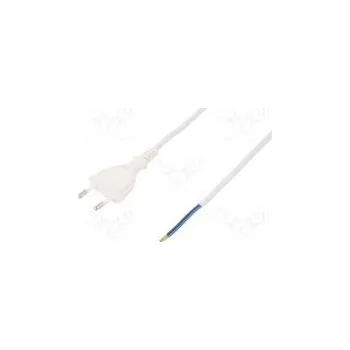 Napájecí kabel Kabel CEE 7/16 (C) vidlice,vodiče PVC 5m bílá 2x0,5mm2 2,5A