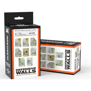 Modelářská barva AK Interactive DEFENSIVE WALLS SET WARGAME (RESIN 30-35MM)