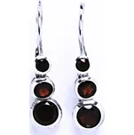 Zlaté naušnice visací , bílé i žluté zlato, přírodní granáty - VE 26 (Zlaté visací náušnice s granáty)