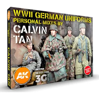 Modelářská barva AK Interactive WWII GERMAN UNIFORMS - SIGNATURE SET BY CALVIN TAN