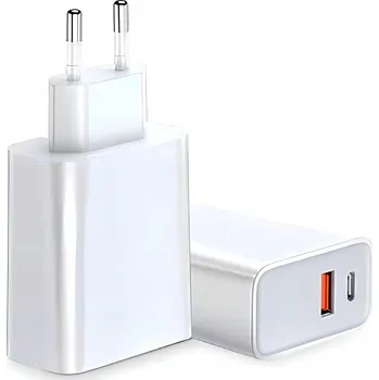 Síťová nabíječka 20W USB USB-C pro telefon Smartphone QC 3.0 bílá